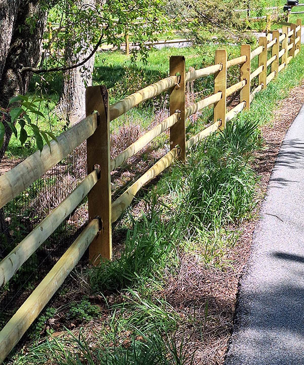 split rail walking path